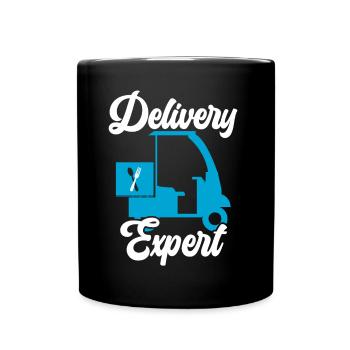 Delivery Expert Courier Food Delivery Driver - Full Colour Mug - black - Front