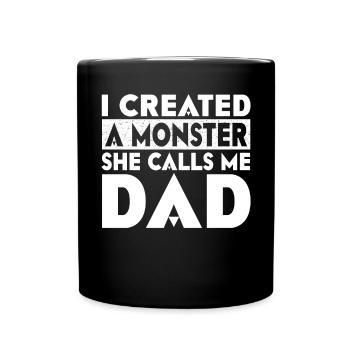 Drôle de tenue papa j’ai un - Mug uni - noir - Devant