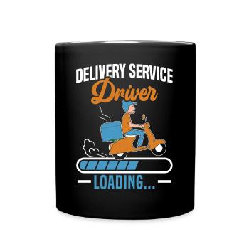 Delivery Service Driver Courier Food Delivery Guy - Full Colour Mug - black - Front