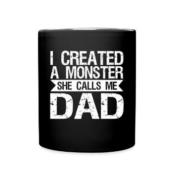 Drôle de tenue papa j’ai un monstre - Mug uni - noir - Devant