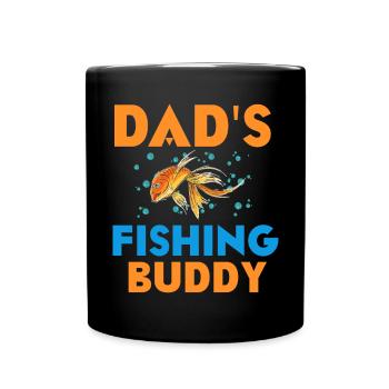 Pères Copain de pêche Père et fils Voyage de pêche - Mug uni - noir - Devant