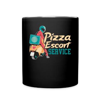 Pizza Escort Service Kurier Essen Lieferant Typ - Tasse einfarbig - Schwarz - Vorne