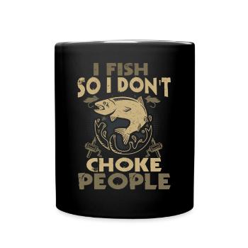 Je pêche pour ne pas diriger des gens qui - Mug uni - noir - Devant