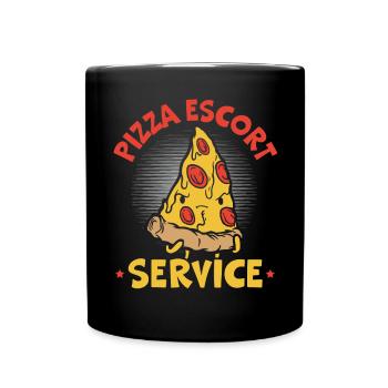 Pizza Escort Service Kurier Essen Lieferant - Tasse einfarbig - Schwarz - Vorne
