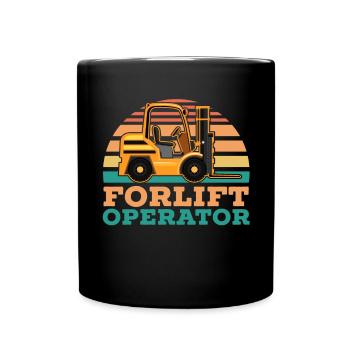 Forklift Operator Job Profession Warehouse Worker - Full Colour Mug - black - Front