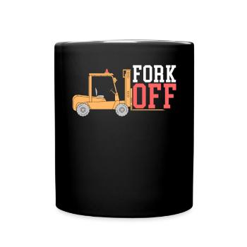 Gabelstaplerbediener Job Lagerarbeiter - Tasse einfarbig - Schwarz - Vorne
