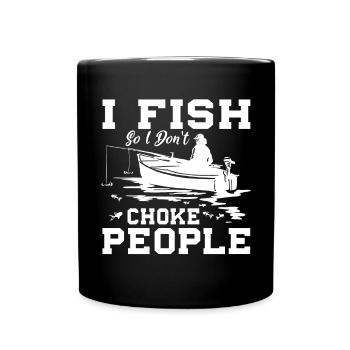 Je pêche pour ne pas diriger des gens qui - Mug uni - noir - Devant