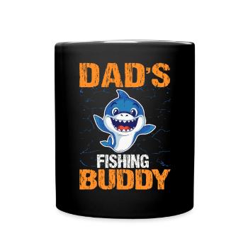 Pères Copain de pêche Père et fils Voyage de pêche - Mug uni - noir - Devant