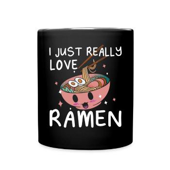 Ich Liebe Einfach Ramen Japanisches Essen Kawaii - Tasse einfarbig - Schwarz - Vorne