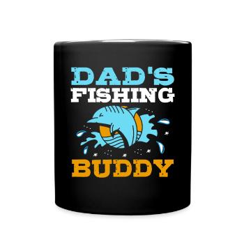 Pères Copain de pêche Père et fils Voyage de pêche - Mug uni - noir - Devant