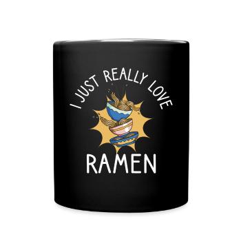 Ich Liebe Einfach Ramen Japanisches Essen Kawaii - Tasse einfarbig - Schwarz - Vorne