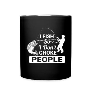 Je pêche pour ne pas diriger des gens qui - Mug uni - noir - Devant