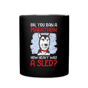 Mush Mushing Schlitten Hund Schlitten Musher Huskie - Tasse einfarbig - Schwarz - Vorne