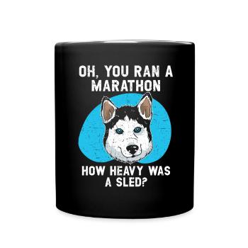 Mush Mushing Schlitten Hund Schlitten Musher Huskie - Tasse einfarbig - Schwarz - Vorne