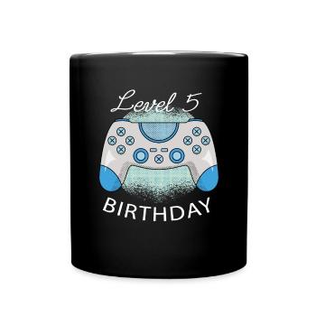 Level 5 Birthday Play Birthday Present - Full Colour Mug - black - Front
