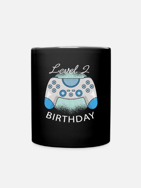 Level 2 Birthday Play Birthday Present - Full Colour Mug - black