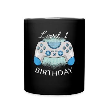 Level 1 Birthday Play Birthday Present - Tasse einfarbig - Schwarz - Vorne