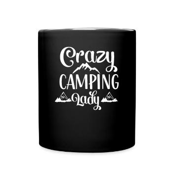 Vacances amoureux de la nature Camping dicton amusant - Mug uni - noir - Devant