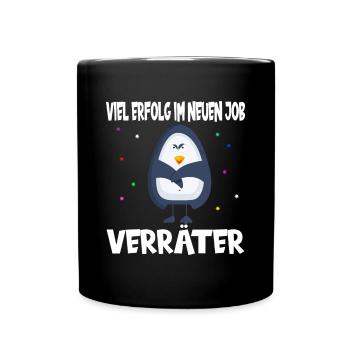 Viel Erfolg im neuen Job Verräter Abschied - Tasse einfarbig - Schwarz - Vorne