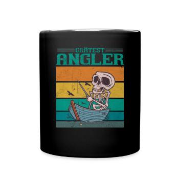 Grätest Angler Lustiges Angelliebhaber Wortspiel - Tasse einfarbig - Schwarz - Vorne