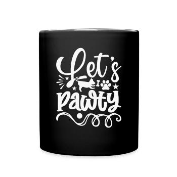 Lets Pawty - Full Colour Mug - black - Front