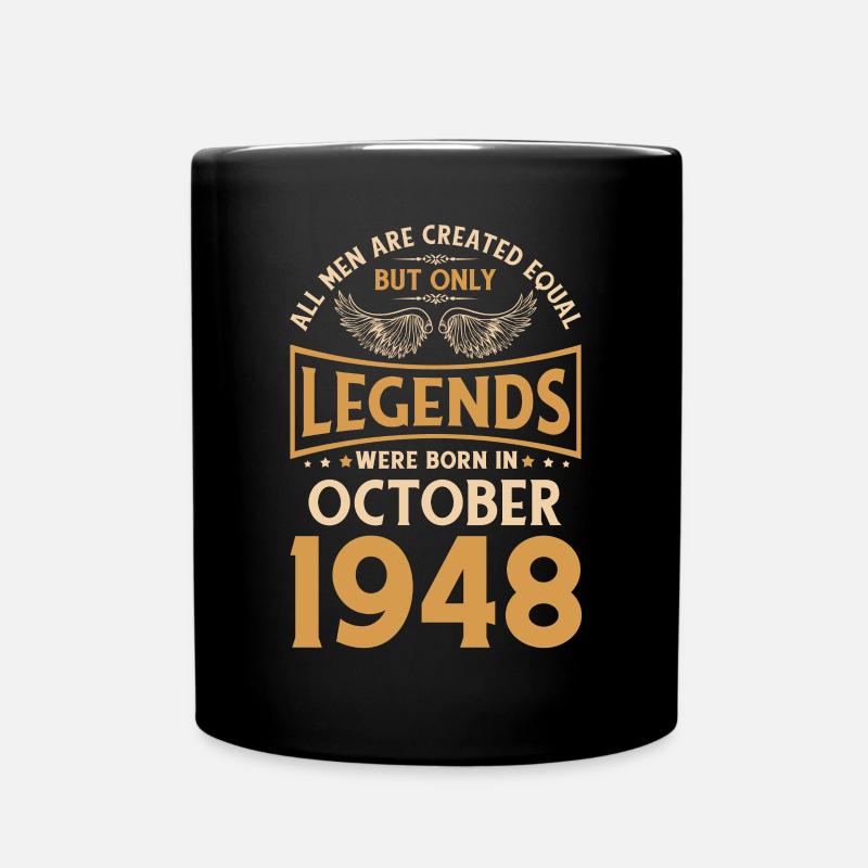 Birthday legends were born in October 1948 - Full Colour Mug - black