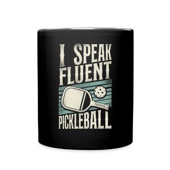 Pickleball Retro I Speak Fluent - Tasse einfarbig - Schwarz - Vorne