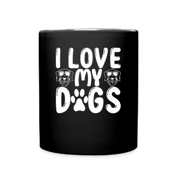 J’aime mes chiens - Mug uni - noir - Devant