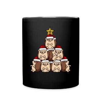 Arbre de Noël hérisson - Mug uni - noir - Devant