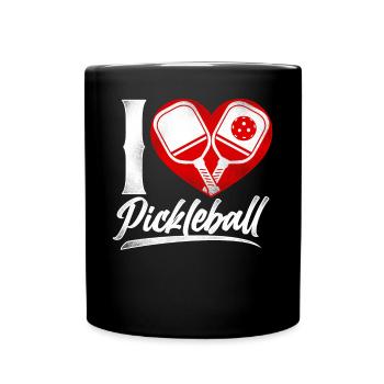 Pickleball Heart I Love Pickleball - Full Colour Mug - black - Front