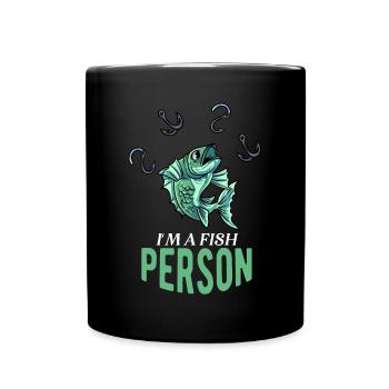 Angler Fischer - Tasse einfarbig - Schwarz - Vorne