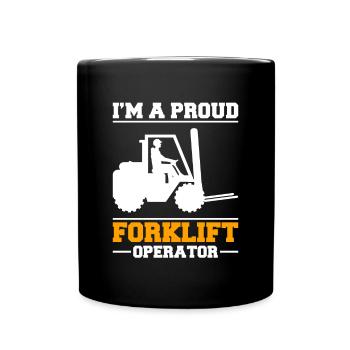 In the A Proud Forklift Operator Shirt Gift - Full Colour Mug - black - Front
