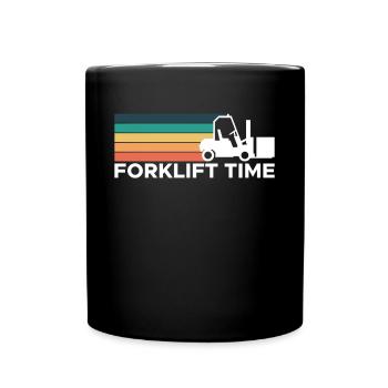Forklift Time Shirt Vintage Retro - Tasse einfarbig - Schwarz - Vorne