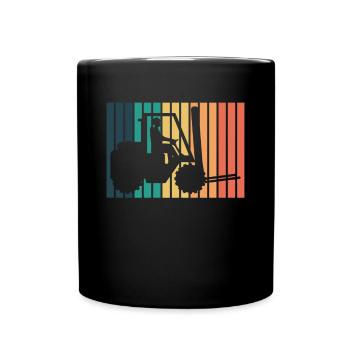 Vintage Retro Forklift - Tasse einfarbig - Schwarz - Vorne