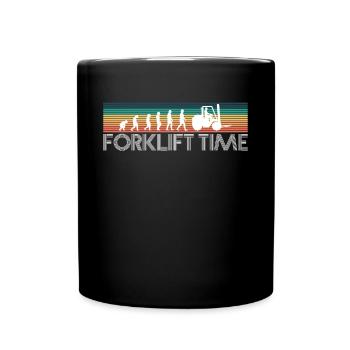 Forklift Time Vintage Retro Shirt - Tasse einfarbig - Schwarz - Vorne