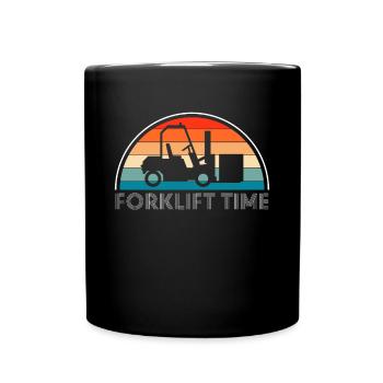 Vintage Retro Gabelstapler Shirt Geschenk - Tasse einfarbig - Schwarz - Vorne