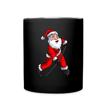 Père Noël Hockey sur glace - Mug uni - noir - Devant