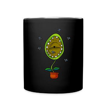 Pot de tête de plante - Mug uni - noir - Devant