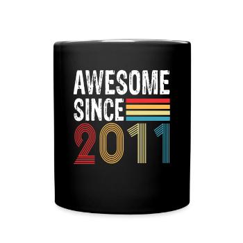 Awesome Since 2011 Birthday 2011 Vintage 2011 - Full Colour Mug - black - Front