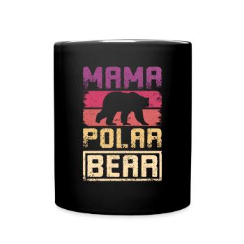 Mother mom mama polar bear - Tasse einfarbig - Schwarz - Vorne