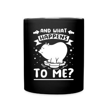 And what happens to me? polar bears - Tasse einfarbig - Schwarz - Vorne