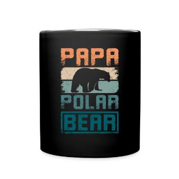 Father Dad Papa polar bear - Tasse einfarbig - Schwarz - Vorne