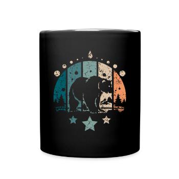 Retro Vintage Forest Polar Bear - Tasse einfarbig - Schwarz - Vorne