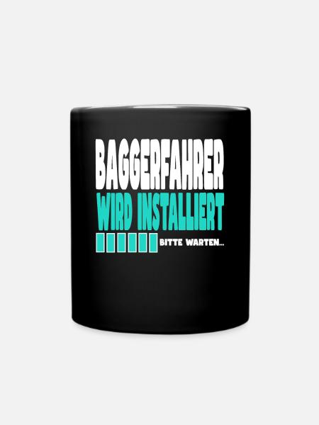 Baggerfahrer wird installiert - Tasse einfarbig - Schwarz