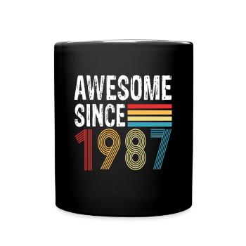 Awesome Since 1987 Birthday 1987 Vintage 1987 - Full Colour Mug - black - Front