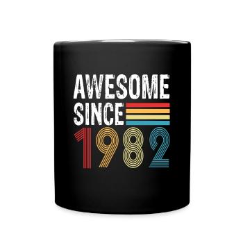 Awesome Since 1982 Birthday 1982 Vintage 1982 - Full Colour Mug - black - Front