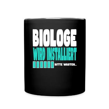 Biologe wird installiert - Tasse einfarbig - Schwarz - Vorne