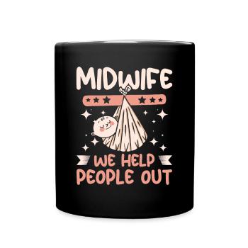 Sage-femme nous aidons les gens - Mug uni - noir - Devant