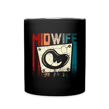 Sage-femme rétro vintage - Mug uni - noir - Devant