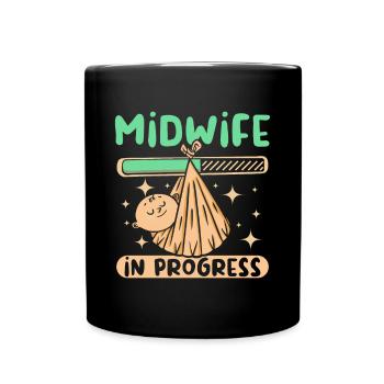 Sage-femme en cours - Mug uni - noir - Devant